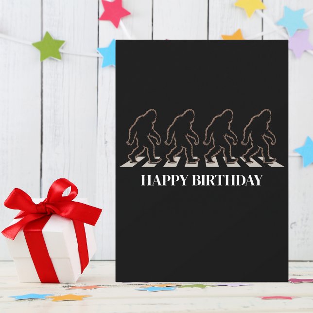 Birthday Bigfoot Silhouette Crossing Street Funny  Invitation (Creator Uploaded)