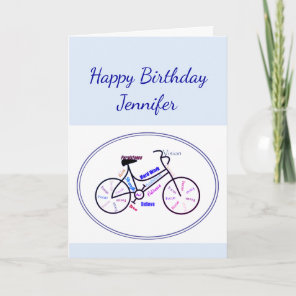 Birthday Bike Cycling Sport Custom Name Card