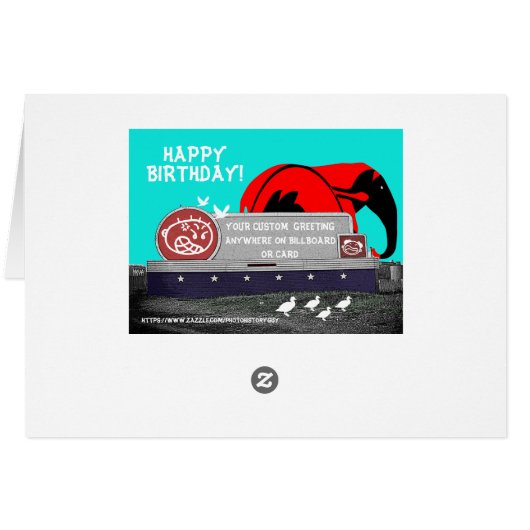 BIRTHDAY BILLBOARD CUSTOM W/ ELEPHANT DUCKS BIRD (Back Horizontal)