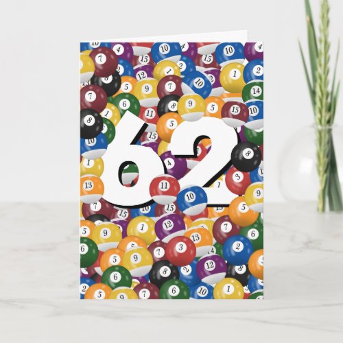 Birthday Billiard Balls For 62nd Birthday