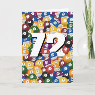 Birthday Billiard Balls For 72nd Birthday Card
