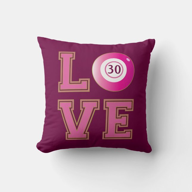 Birthday Bingo Player Throw Pillow (Front)