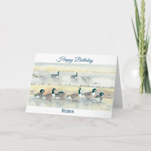 Birthday Bird Art Him Her Them Watercolor Art Card