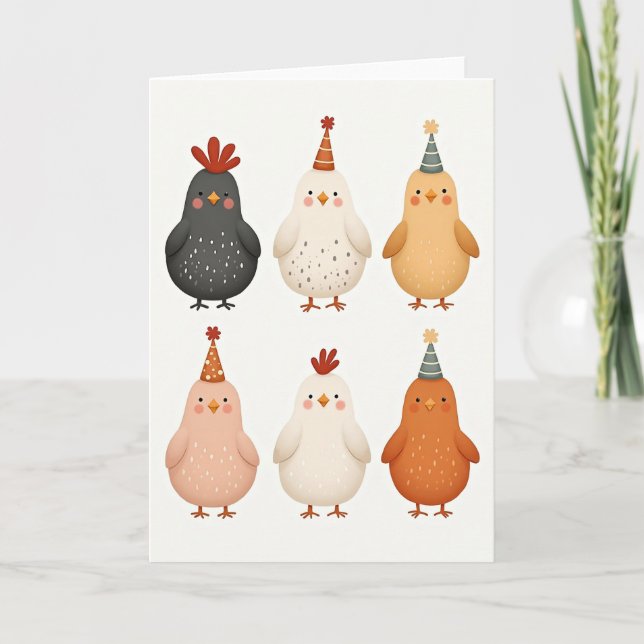 Birthday Bird Illustration Card (Front)