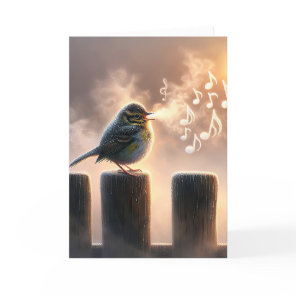 Birthday Bird Singing In Morning Mist Card