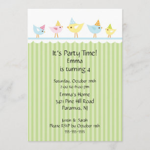 Birthday Birds Kids Birthday Invitation