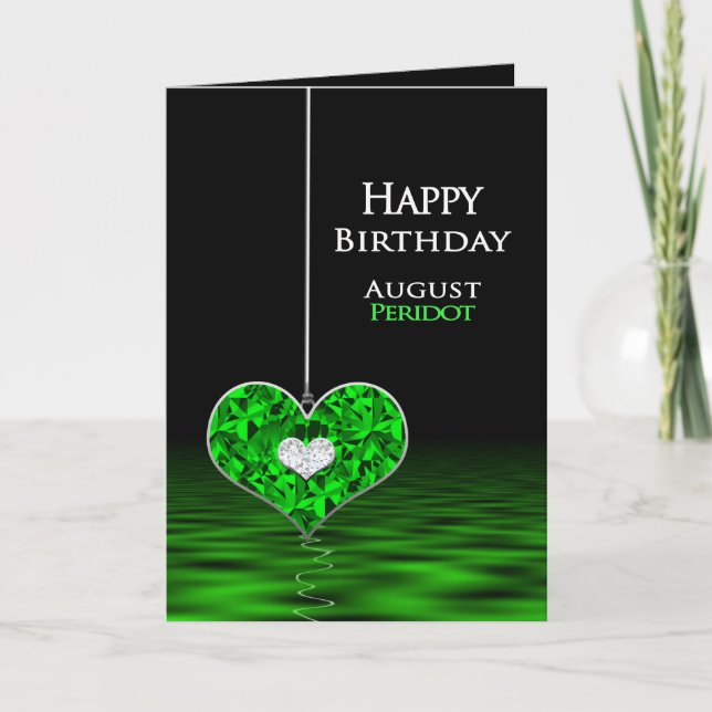 Birthday - Birthstone - August - Peridot Card (Front)
