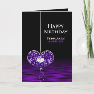 Birthday - Birthstone - February - Amethyst Card