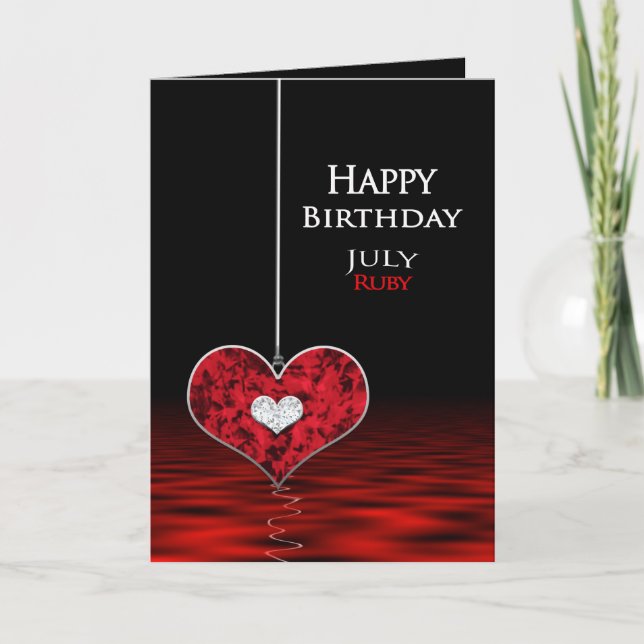 Birthday - Birthstone - JULY - Ruby Card (Front)