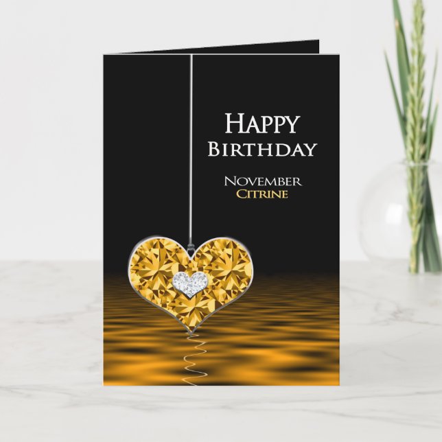 Birthday - Birthstone - November - Citrine Card (Front)