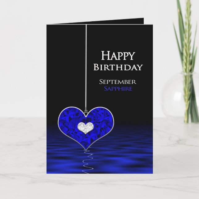 Birthday - Birthstone - September - Sapphire Card (Front)