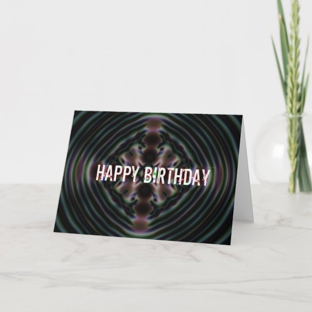 Birthday Black and White With A Splash of Color Card (Front)