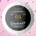 Birthday Black Gold Any Age Balloon<br><div class="desc">A personalized elegant balloon that is easy to customize for that special birthday party. The retro black and gold design adds a touch of refinement to that special celebration.</div>