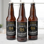 Birthday Black Gold Beer Bottle Label<br><div class="desc">A personalized elegant birthday beer bottle label that is easy to customize for that special birthday party occasion.</div>