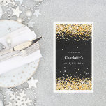 Birthday black gold confetti name paper guest towels<br><div class="desc">Elevate your birthday celebration to new heights of sophistication with our Glamorous Gold Paper Napkins, perfect for a glamorous 50th birthday party or any other milestone celebration. These stylish napkins add a touch of luxury and elegance to your table setting, making every moment of your special day truly memorable. Stylish...</div>