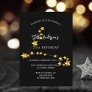 Birthday black gold Pisces star constellation Invitation