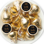 Birthday black gold script minimalist hershey®'s kisses®<br><div class="desc">For a 50th (or any age) birthday party.  A black background. Add your name,  age,  date. The name is written with a modern hand lettered style script.  Golden text.</div>