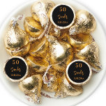 Birthday black gold script minimalist hershey®'s kisses®<br><div class="desc">Celebrate a 50th (or any age) birthday in style with these personalized Hershey®'s Kisses® favors! Featuring a sleek black background and modern hand-lettered script in golden text, these party favors add a touch of elegance to any birthday celebration. Customize them with the birthday person’s name, age, and event date for...</div>