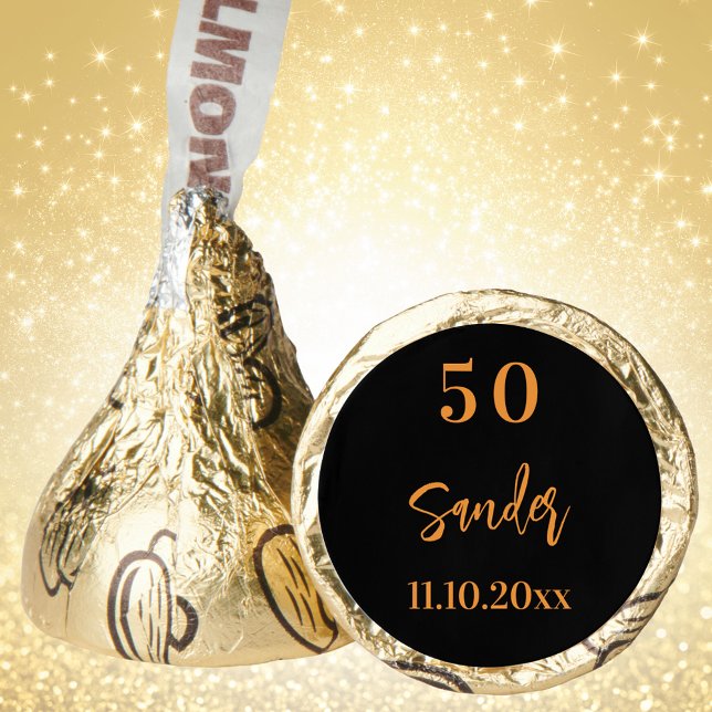 Birthday black gold script minimalist hershey®'s kisses® (Creator Uploaded)