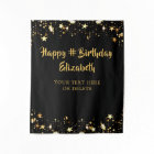 Birthday Black Gold Stars Personalized Your Color