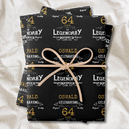 Birthday Black Gold Wrapping Paper Sheets