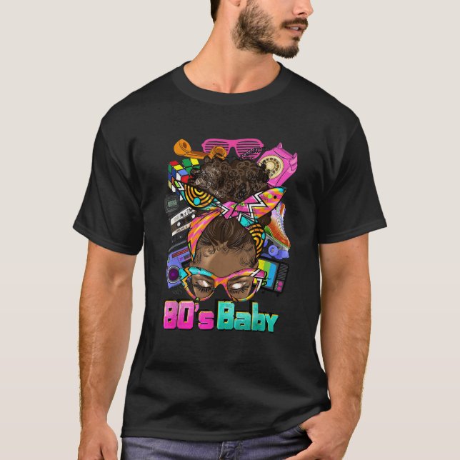 Birthday Black History Month 80 S Baby Afro Girl T T-Shirt (Front)