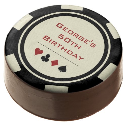 Birthday Black Ivory White Poker Chip Vegas Casino Chocolate Covered Oreo