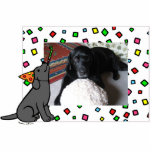 Birthday Black Labrador Cartoon Photo Frame Statuette<br><div class="desc">Unique and funny Labrador Retriever Cartoon created by Naomi Ochiai from Japan. A cute Black Labrador celebrate his/her birthday with a birthday hat and a whistle! Fun cartoon. Great fun gifts for dog lovers who own Black Labradors! For birthday use.</div>