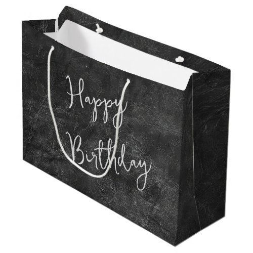 Birthday Black Leather Abstract Large Gift Bag