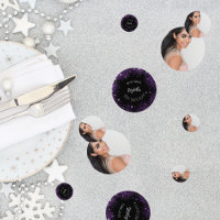 Birthday black purple glitter photo 