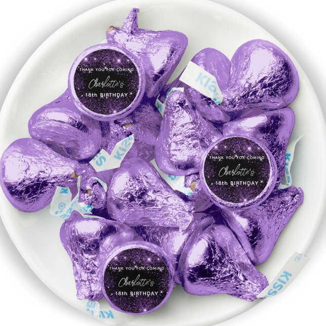 Birthday black purple party hershey®'s kisses® (Creator Uploaded)