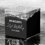 Birthday Black Silver Glitter Name Thank You Favor Boxes<br><div class="desc">Add a touch of glam to your celebration with our Birthday Black Silver Glitter Name Thank You Favor Boxes! These stylish boxes feature a sleek black design accented with silver glitter and personalized with your name for a custom touch. Perfect for party favors, they combine elegance with a bit of...</div>