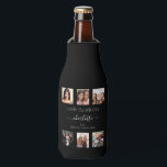 Birthday black white friends photo bottle cooler<br><div class="desc">A gift from friends for a woman's 21st birthday, celebrating her life with a collage of 6 of your high quality photos of her, her friends, family, interest or pets. Personalize and add her name, age 21 and your names. White text. A chic, classic black background color. Her name is...</div>