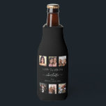 Birthday black white friends photo bottle cooler<br><div class="desc">A gift from friends for a woman's 21st birthday, celebrating her life with a collage of 6 of your high quality photos of her, her friends, family, interest or pets. Personalize and add her name, age 21 and your names. White text. A chic, classic black background color. Her name is...</div>