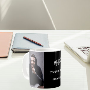 Birthday black white photo man myth legend coffee mug