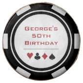 Birthday Black White Poker Chip Vegas Casino Chocolate Covered Oreo (Front)