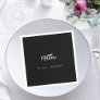 Birthday black white script elegant minimalist napkins