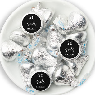 Birthday black white script minimalist hershey®'s kisses®