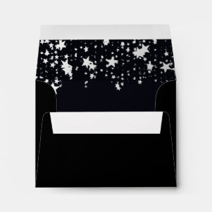 Birthday Black White Stars Envelope