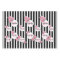 Birthday black white stripes pink florals paris