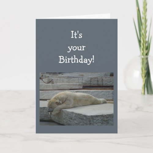 Birthday Blahs Fun Age Humor Polar Bear Animal Card