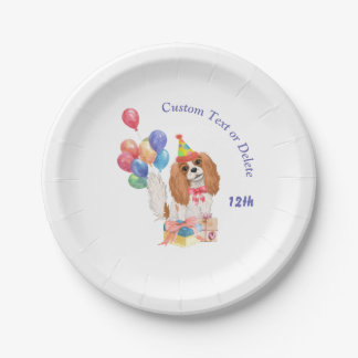 Birthday Blenheim Cavalier King Charles Spaniel  Paper Plates