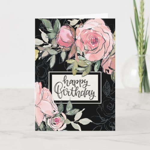 Birthday Blessing Bible Verse Pink Flowers Card
