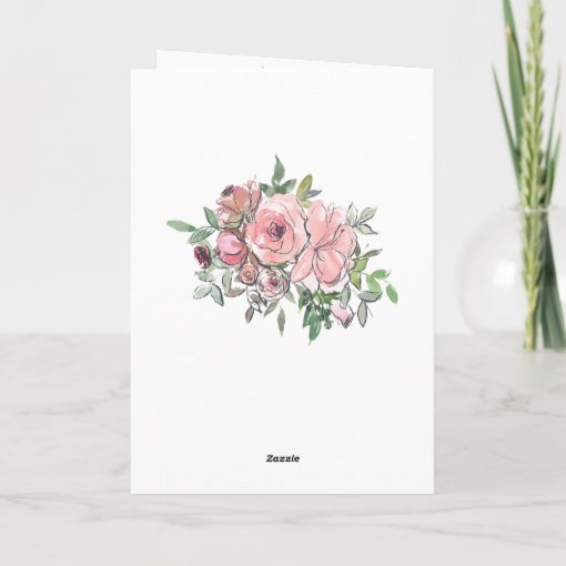 Birthday Blessing Bible Verse Pink Flowers Card | Zazzle