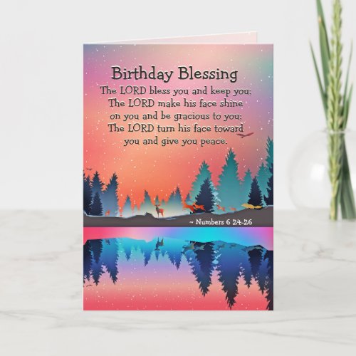 Birthday Blessing Numbers 624 The Lord Bless You Card