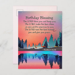 Birthday Blessing Numbers 6:24 The Lord Bless You Postcard | Zazzle