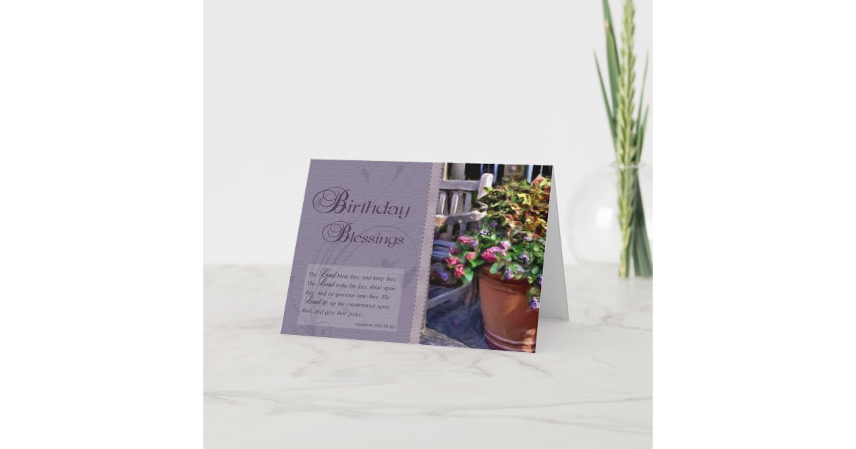 Birthday Blessings  Bible Verse Card  Zazzle.com