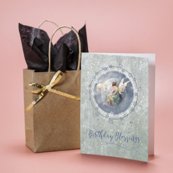 Birthday Blessings Fairy In The Moon Card by SimplyPutByRobin at Zazzle
