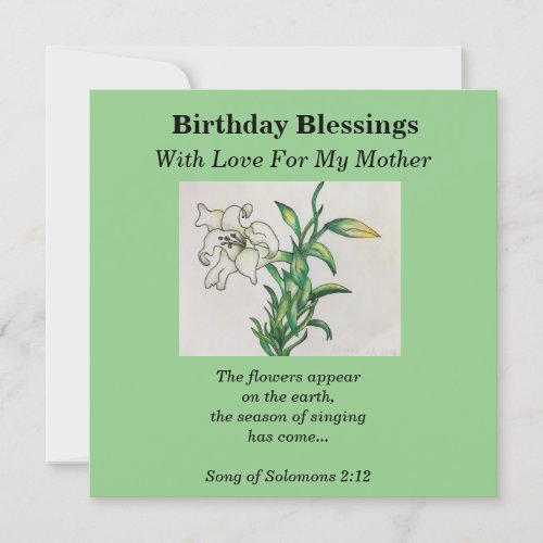 Birthday Blessings Mother Lily Flower Bible Verse