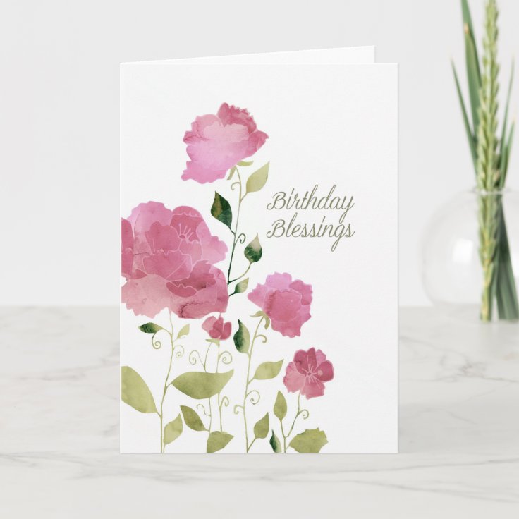 Birthday Blessings, Peonies Card | Zazzle